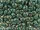 Shining style can be yours with the CzechMates glass 6mm four-hole Persian turquoise with bronze Picasso QuadraLentil beads. These beads feature a disc shape with a slightly puffed dimension. Each bead features four stringing holes for endless design possibilities. Use them in bead weaving, multi-strand stringing projects, or try them as links. These beads truly allow you to get creative when designing jewelry. They feature turquoise green color with a golden gleam. 