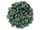 CzechMates Glass 6mm Four-Hole Gulf Turquoise with Bronze Picasso QuadraLentil Bead 2.5-Inch Tube