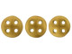 CzechMates Glass, 4-Hole QuadraLentil Beads 6mm, Matte Metallic Antiqued Gold