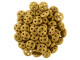 CzechMates Glass, 4-Hole QuadraLentil Beads 6mm, Matte Metallic Antiqued Gold