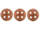 CzechMates Glass, 4-Hole QuadraLentil Beads 6mm, Matte Metallic Antiqued Copper
