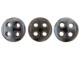 CzechMates Glass, 4-Hole QuadraLentil Beads 6mm, Metallic Amethyst Luster