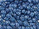 CzechMates Glass 6mm Four-Hole Blue Metallic Suede QuadraLentil Bead 2.5-Inch Tube