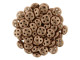 CzechMates Glass, 4-Hole QuadraLentil Beads 6mm, Matte Metallic Bronze Copper