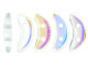 CzechMates Glass 4x10mm Crystal AB 2-Hole Crescent Bead, 2.5-Inch Tube