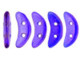 CzechMates Glass 4x10mm Cobalt Iris Luster 2-Hole Crescent Bead, 2.5-Inch Tube