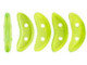 CzechMates Glass 4x10mm Milky Dark Peridot Iris Luster 2-Hole Crescent Bead (2.5-Inch Tube)