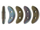 CzechMates Glass 4x10mm 2-Hole Matte Jet Bronze Vega Crescent Bead, 2.5-Inch Tube