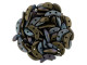 CzechMates Glass 4x10mm 2-Hole Matte Jet Bronze Vega Crescent Bead, 2.5-Inch Tube
