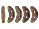 CzechMates Glass 4 x 10mm 2-Hole Polychrome Copper Rose Crescent Bead 2.5-Inch Tube
