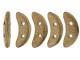 CzechMates Glass 4x10mm Saturated Metallic Tan 2-Hole Crescent Bead, 2.5 Inch Tube