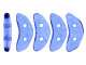 CzechMates Glass 4 x 10mm 2-Hole ColorTrends Snorkel Blue Crescent Bead 2.5-Inch Tube