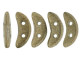 CzechMates Glass 4x10mm Saturated Metallic Khaki 2-Hole Crescent Bead 2.5-Inch Tube