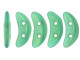 CzechMates Glass 4x10mm Atlantis Green Iris Luster 2-Hole Crescent Bead, 2.5-Inch Tube
