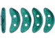 CzechMates Glass 4 x 10mm 2-Hole ColorTrends Satin Metallic Turquoise Crescent Bead 2.5-Inch Tube