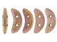 CzechMates Glass 4x10mm 2-Hole Opaque Rose Gold Topaz Luster Crescent Bead (2.5-Inch Tube)