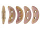 CzechMates Glass 4x10mm 2-Hole Opaque Rose Gold Topaz Luster Crescent Bead (2.5-Inch Tube)