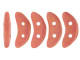CzechMates Glass 4 x 10mm 2-Hole Pacifica Strawberry Crescent Bead 2.5-Inch Tube