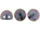 A fascinating color play fills these CzechMates Cabochon Beads. They feature shimmering purple and teal colors with a subtle metallic effect. These beads feature a round domed shape with a flat back, much like that of a cabochon. Two stringing holes run close to the flat bottom of the dome, so these beads will stand out in your jewelry-making designs. Use them in multi-strand projects or add them to your bead weaving for eye-catching dimensional effects. They'll work nicely with other CzechMates beads. 