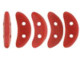 CzechMates Glass, 2-Hole Crescent Beads 10x4.5mm, Matte Opaque Red