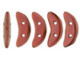 CzechMates Glass 4x10mm 2-Hole Matte Metallic Lava Crescent Bead 2.5-Inch Tube