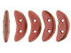 CzechMates Glass 4x10mm 2-Hole Matte Metallic Lava Crescent Bead 2.5-Inch Tube