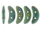 CzechMates Glass 4x10mm 2-Hole Turquoise with Bronze Picasso Crescent Bead, 2.5-Inch Tube