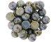 CzechMates Glass, 2-Hole Round Cabochon Beads 7mm Diameter, Opaque Green Luster