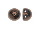 CzechMates Glass, 2-Hole Round Cabochon Beads 7mm Diameter, Dark Bronze