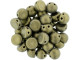 CzechMates Glass, 2-Hole Round Cabochon Beads 7mm Diameter, Metallic Gold Suede