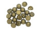 CzechMates Glass, 2-Hole Round Cabochon Beads 7mm Diameter, Metallic Gold Suede