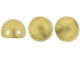 CzechMates Glass, 2-Hole Round Cabochon Beads 7mm Diameter, Matte Metallic Flax