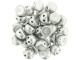 CzechMates Glass, 2-Hole Round Cabochon Beads 7mm Diameter, Matte Metallic Silver
