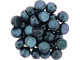 CzechMates Glass, 2-Hole Round Cabochon Beads 7mm Diameter, Indigo Orchid Polychrome