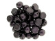 CzechMates Glass, 2-Hole Round Cabochon Beads 7mm Diameter, Metallic Dark Plum Suede