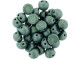 CzechMates Glass, 2-Hole Round Cabochon Beads 7mm Diameter, Metallic Light Green Suede