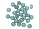 CzechMates Glass, 2-Hole Round Cabochon Beads 7mm Diameter, Metallic Light Green Suede