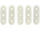 CzechMates Glass, 3-Hole Beam Beads 10x3.5mm, Opaque White Luster