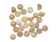 CzechMates Glass, 2-Hole Round Cabochon Beads 7mm Diameter, Opaque Picasso Luster