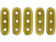 CzechMates 3-Hole 10mm ColorTrends: Saturated Metallic Spicy Mustard Beam Bead 2.5-Inch Tube