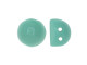 CzechMates Glass, 2-Hole Round Cabochon Beads 7mm Diameter, Turquoise