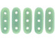 CzechMates Glass, 3-Hole Beam Beads 10x3.5mm, Sueded Gold Turquoise
