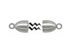White Plated Magnetic Jewelry Clasp, Bullet Shape (12 Pieces)