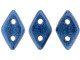 CzechMates Glass, 2-Hole Diamond Beads 4x6mm, 8 Grams, Metallic Suede Blue