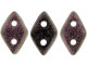 Add glam style to your jewelry with these CzechMates Diamond Beads. These pressed glass beads are similar to the CzechMates Triangle bead, with two holes on the flat side. Like other CzechMates shapes, these Diamond Beads share the same hole spacing and are perfect for using with other CzechMates beads. The Diamond Bead works well for dimensional projects and also as an angled spacer. Use them in your bead weaving and stringing projects for unforgettable style. They feature dark pink color tinged with an olive green sheen. 