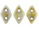 CzechMates Diamond 4 x 6mm Opaque Green Ultra Luster Czech Glass 2-Hole Beads, 2.5-Inch Tube