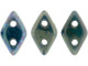 CzechMates Diamond 4 x 6mm Oxidized Bronze Czech Glass 2-Hole Beads, 2.5-Inch Tube