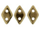 CzechMates Glass, 2-Hole Diamond Beads 4x6mm, 8 Grams, Bronze