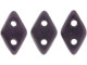 CzechMates Diamond 4 x 6mm Metallic Suede Dark Plum Czech Glass 2-Hole Beads, 2.5-Inch Tube