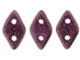 CzechMates Glass, 2-Hole Diamond Beads 4x6mm, 8 Grams, Metallic Suede Pink
